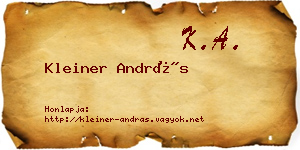 Kleiner András névjegykártya