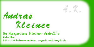 andras kleiner business card